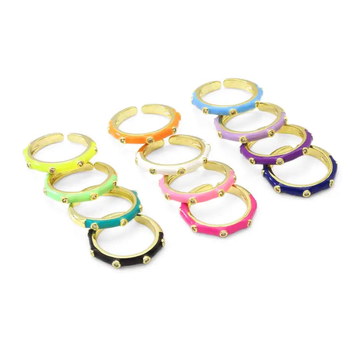 18k Gold Plated Enamel Ring