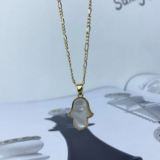 18K Gold Plated Mother Of Pearl Hamsa