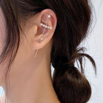 Gold Ear Wrap Crawler Hook Earring