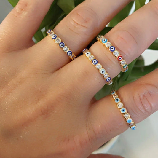 18k Gold Plated Evil Eye Ring