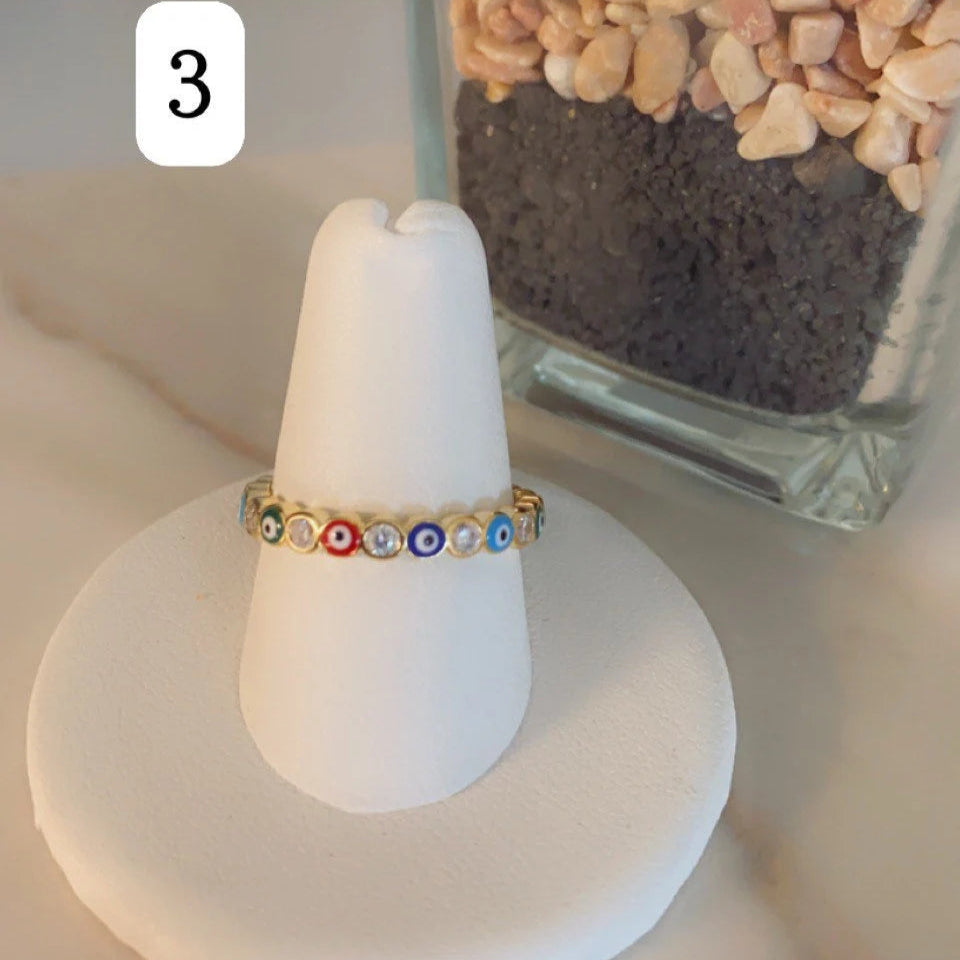 18k Gold Plated Evil Eye Ring