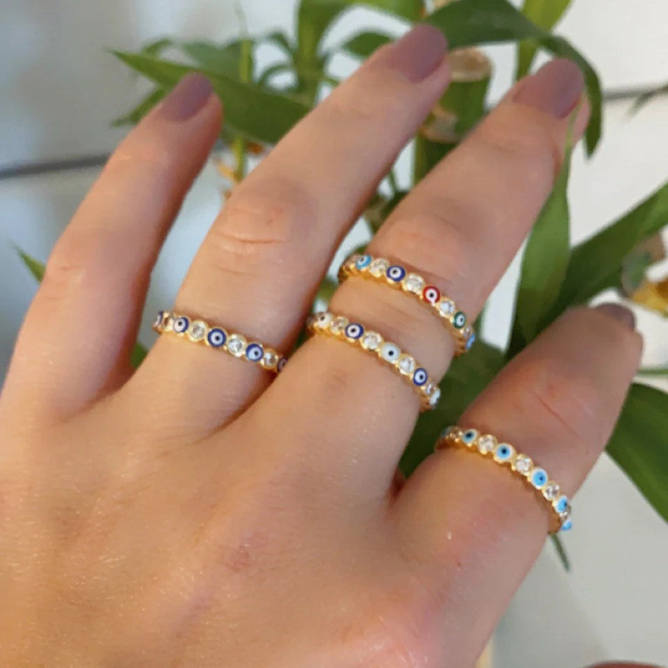 18k Gold Plated Evil Eye Ring