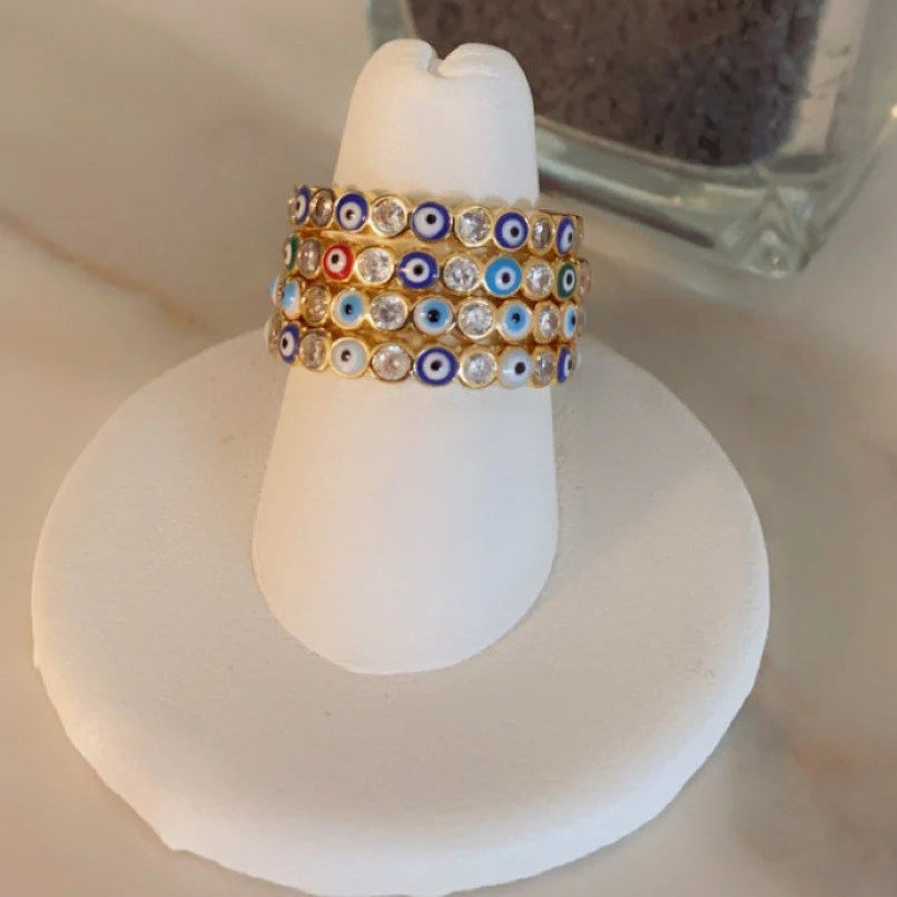 18k Gold Plated Evil Eye Ring