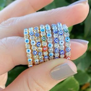 Evil Eye Silver Plated Ring