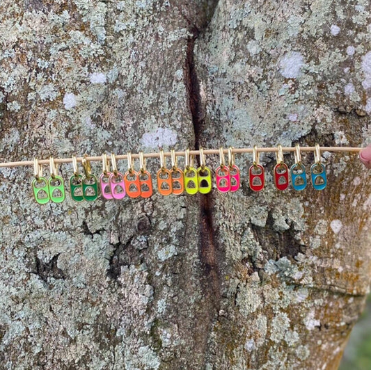 18k Gold Filled Soda Tabs Enamel Hoops