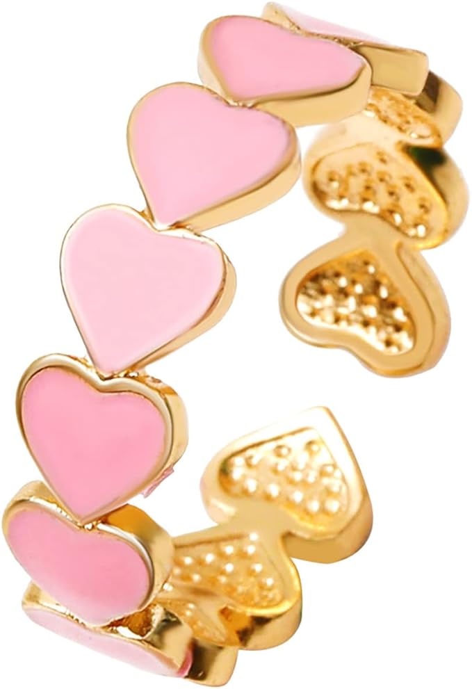 Love Enamel Heart Promise Ring