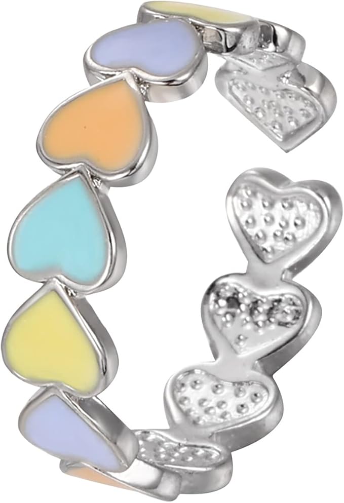 Love Enamel Heart Promise Ring