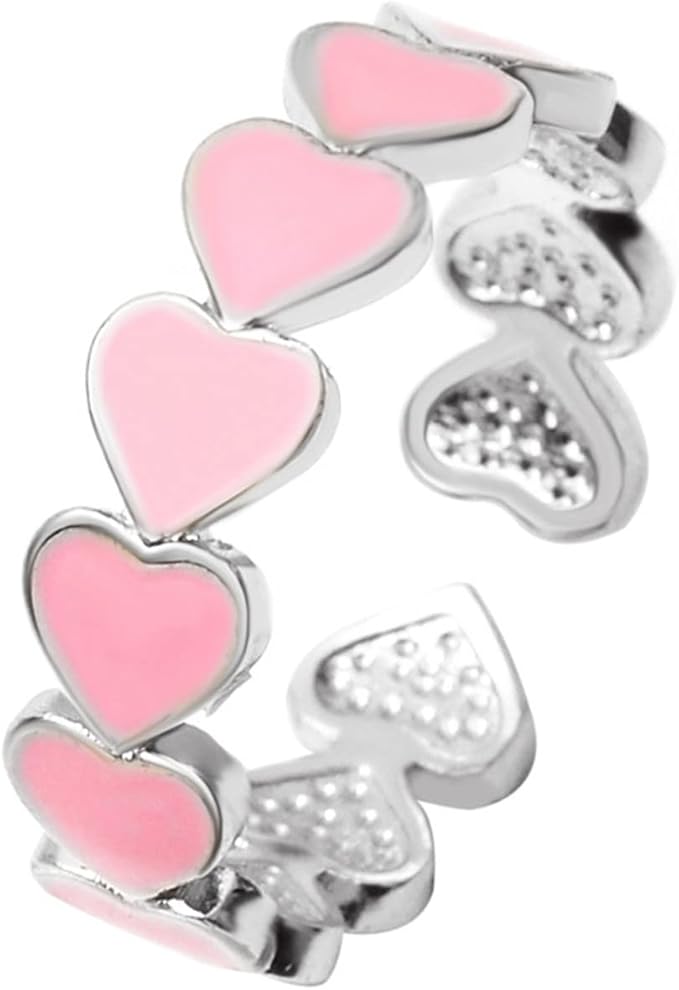 Love Enamel Heart Promise Ring