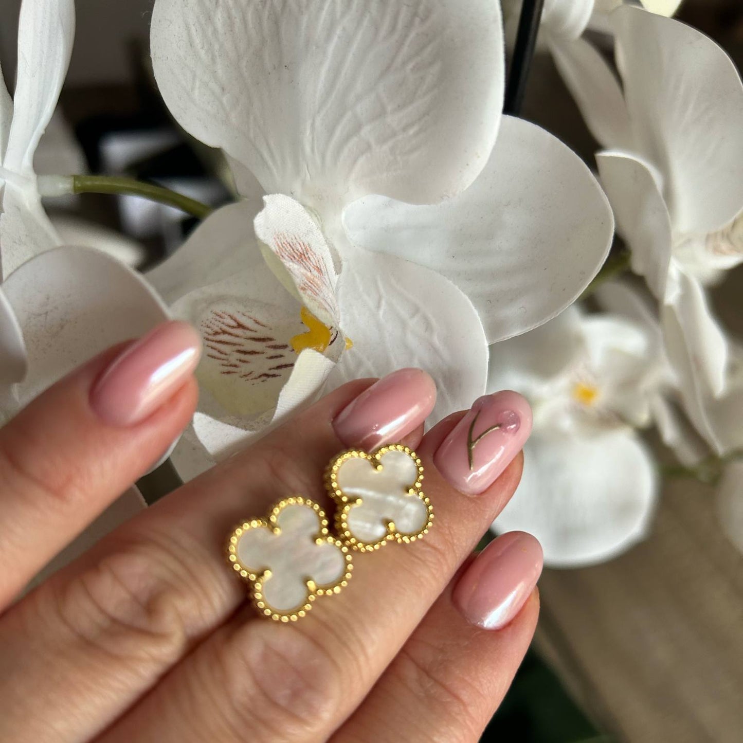 White Clover Earrings
