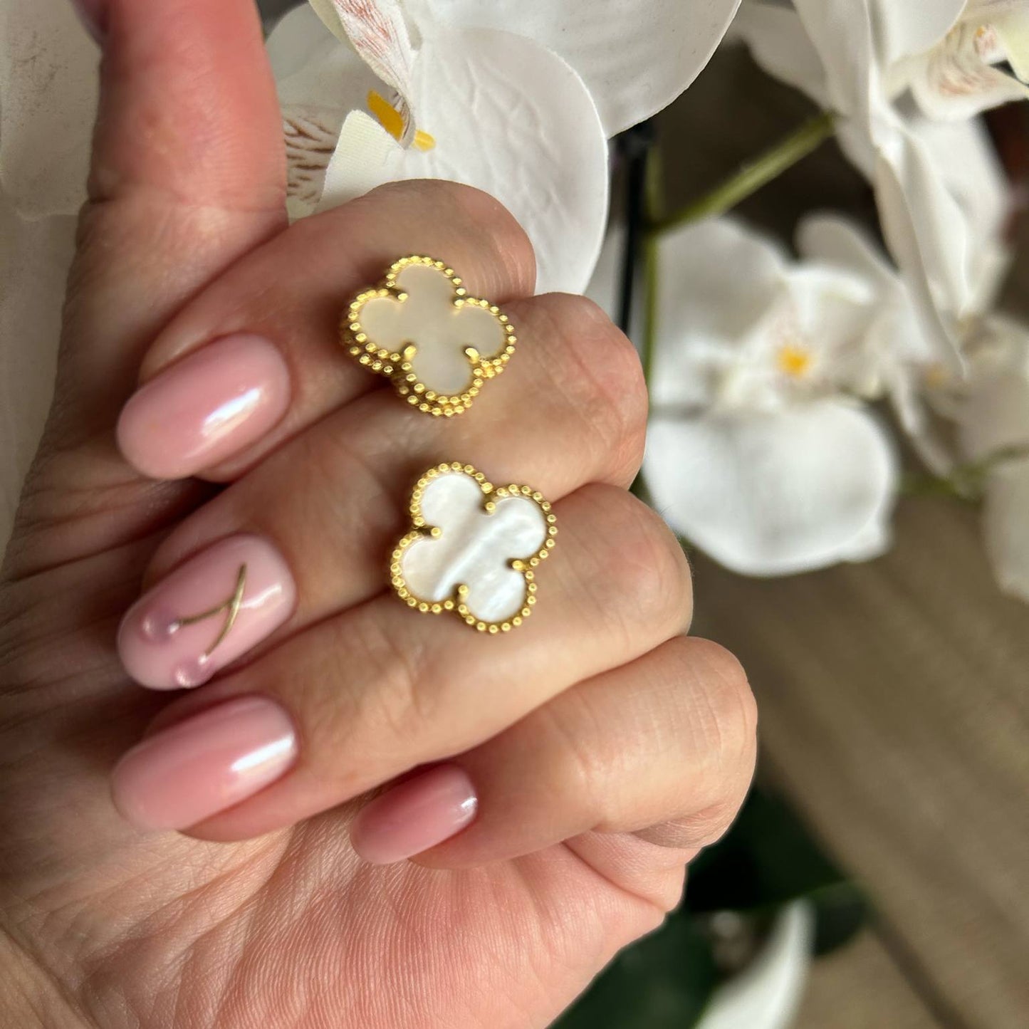 White Clover Earrings