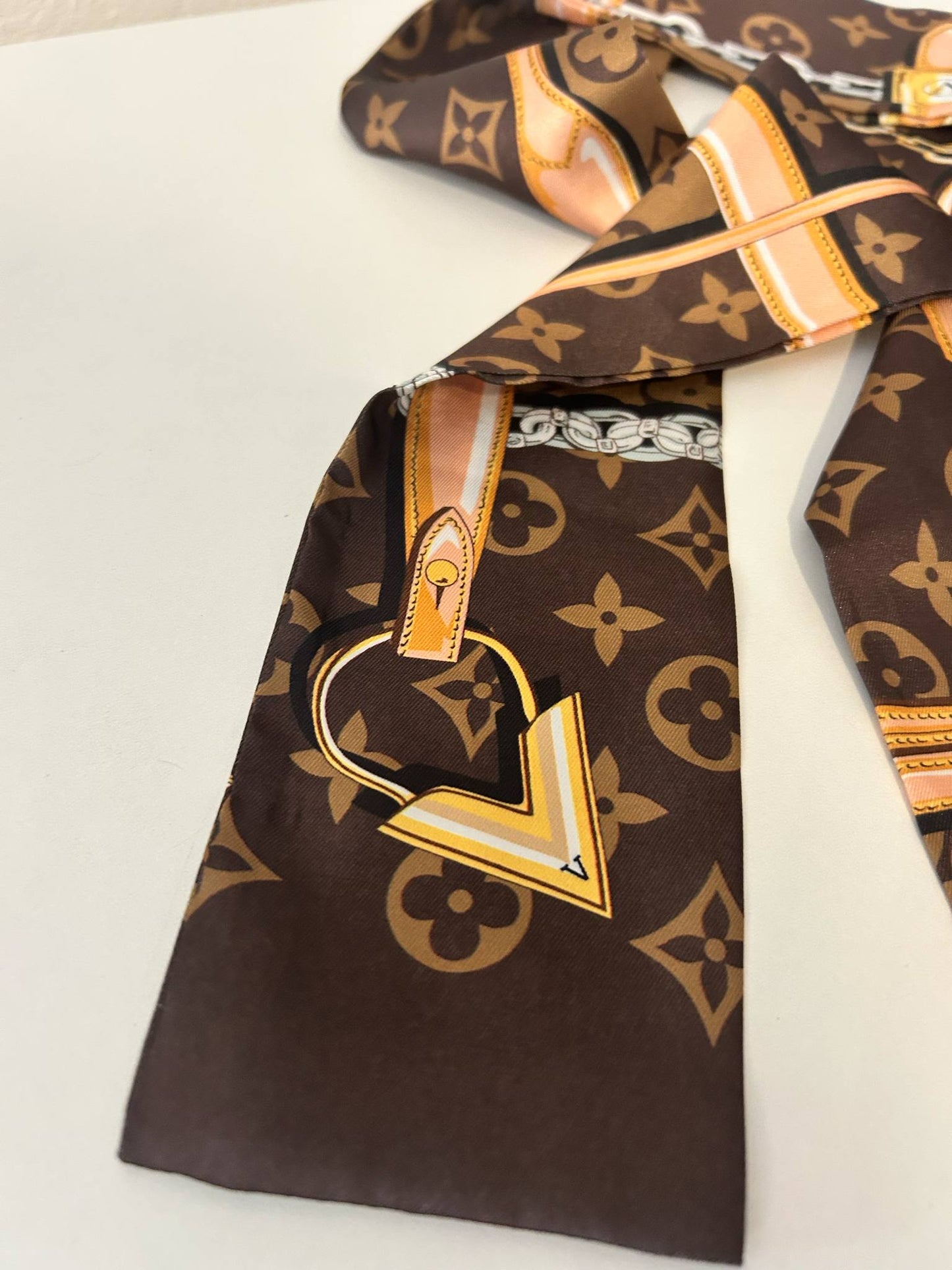 Double Side Silk Twill Scarf For The Hair & Bag