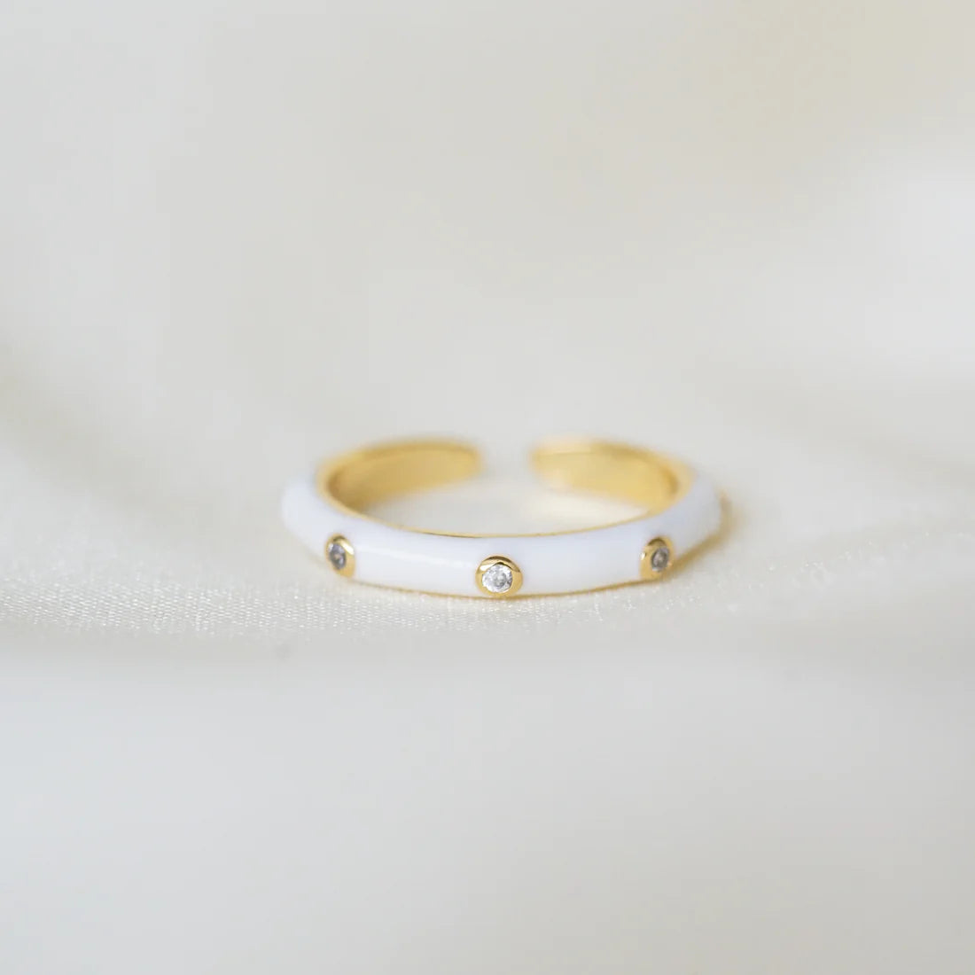 18k Gold Plated Enamel Ring