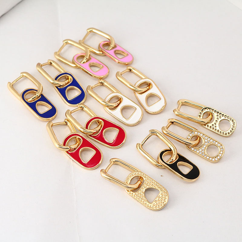 18k Gold Filled Soda Tabs Enamel Hoops