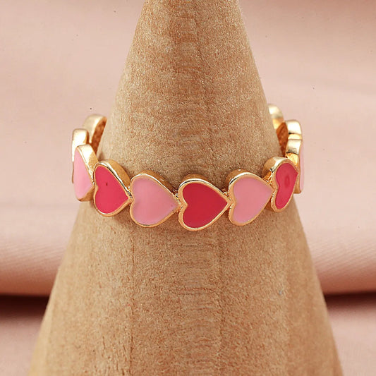 Love Enamel Heart Promise Ring