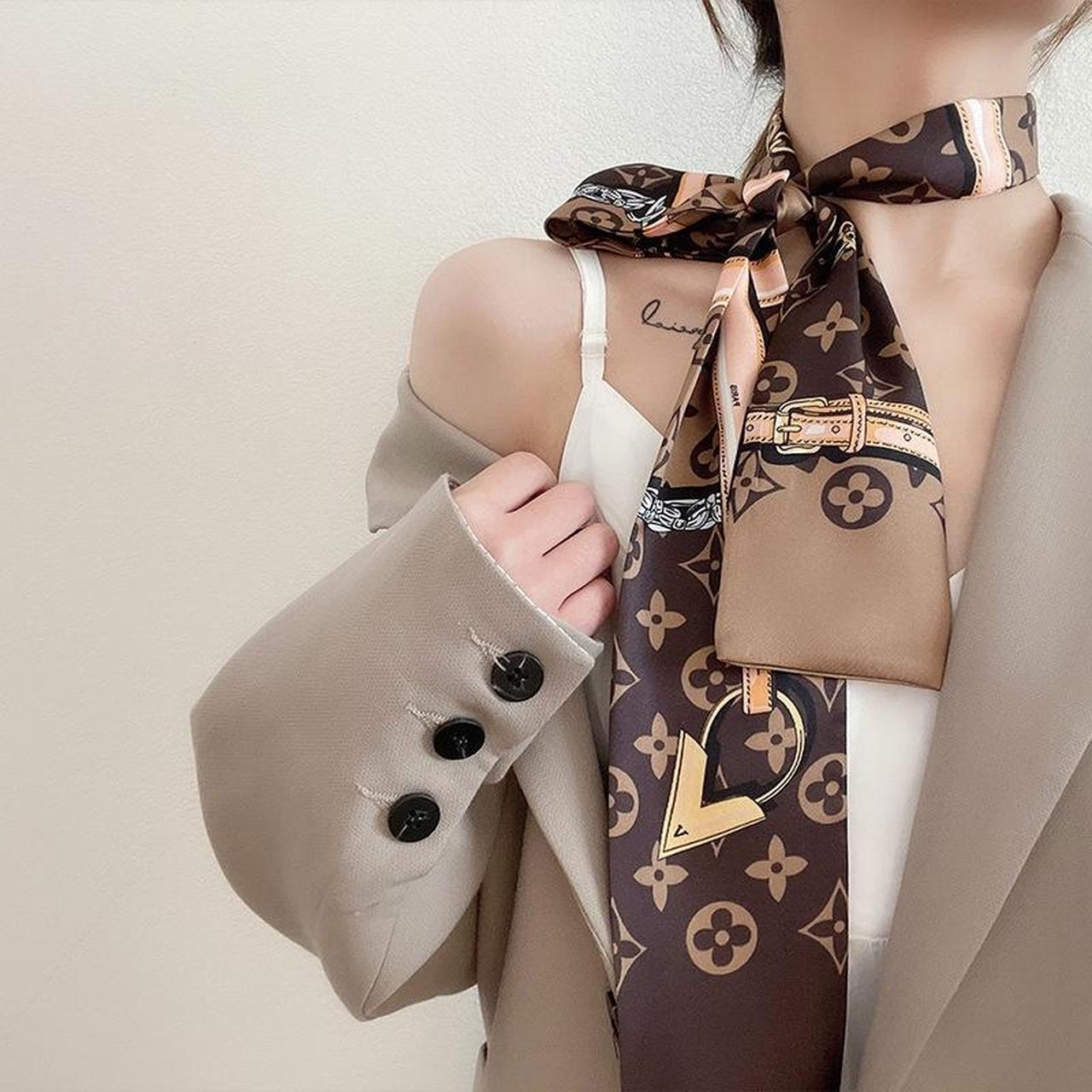 Double Side Silk Twill Scarf For The Hair & Bag