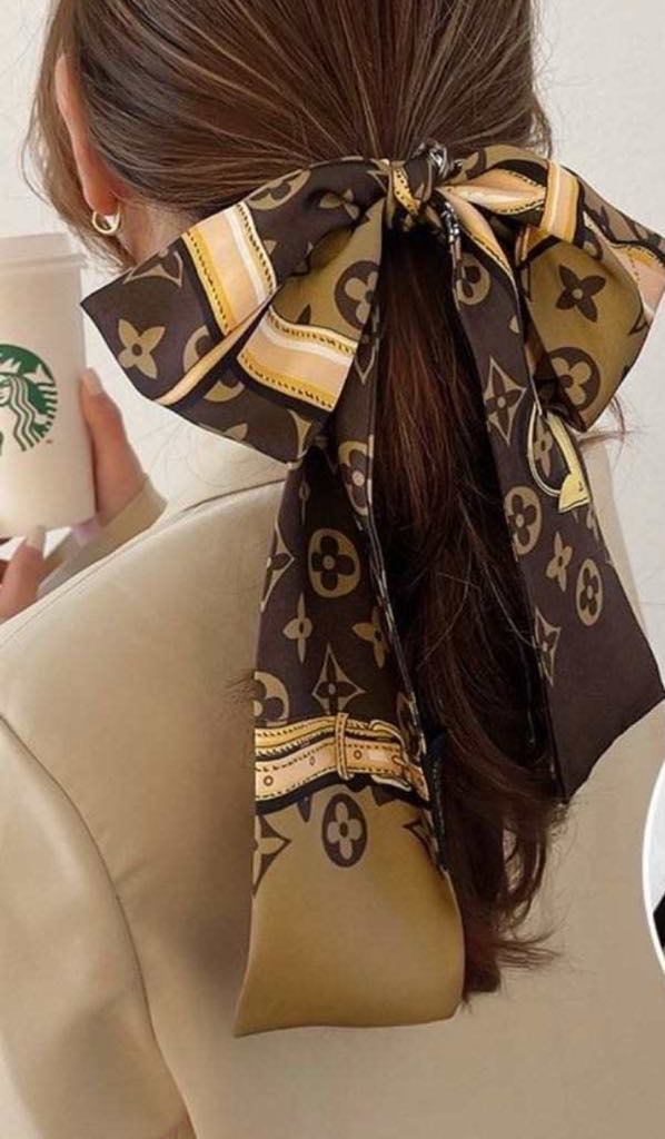 Double Side Silk Twill Scarf For The Hair & Bag