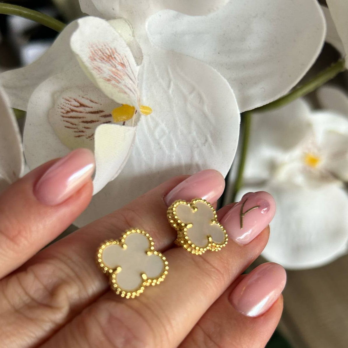 White Clover Earrings