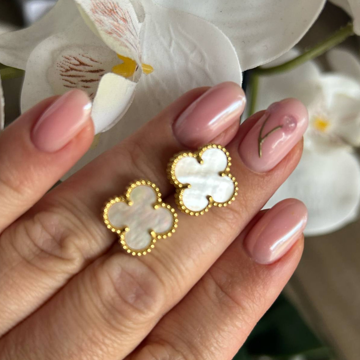 White Clover Earrings