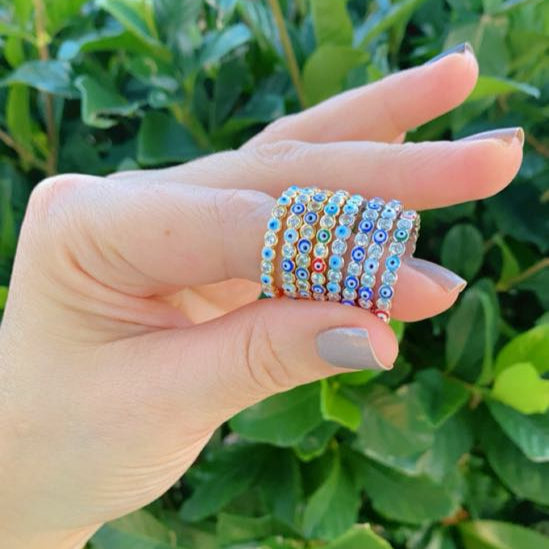 Evil Eye Silver Plated Ring
