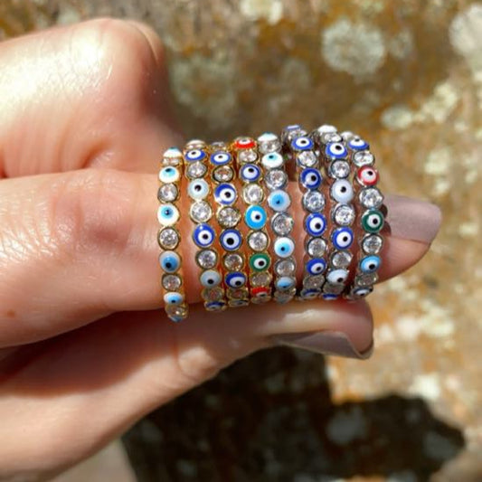 Evil Eye Silver Plated Ring