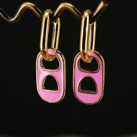 18k Gold Filled Soda Tabs Enamel Hoops