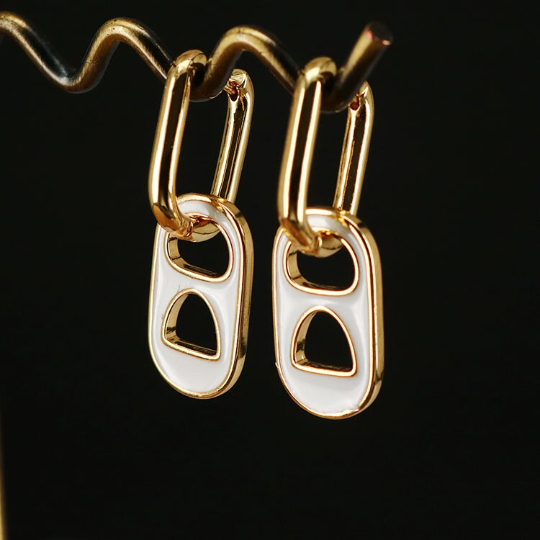 18k Gold Filled Soda Tabs Enamel Hoops