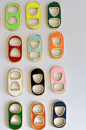 18k Gold Filled Soda Tabs Enamel Hoops