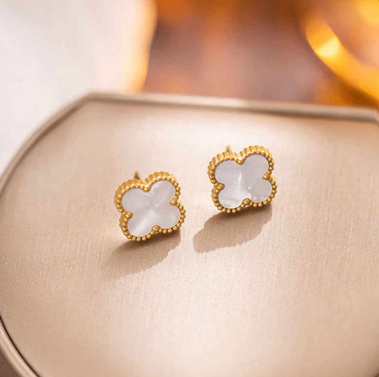 White Clover Earrings