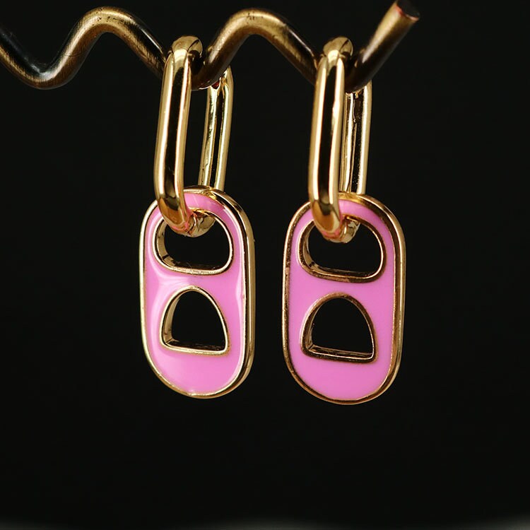 18k Gold Filled Soda Tabs Enamel Hoops