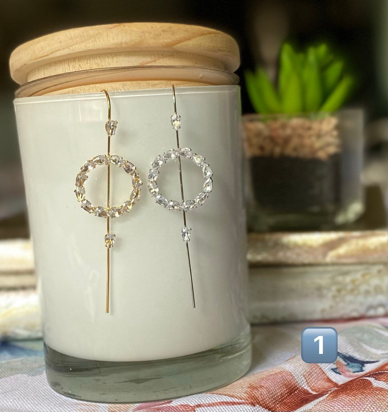 Big Circle Cubic Crawler Hook Earrings