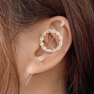 Big Circle Cubic Crawler Hook Earrings