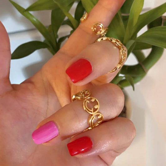 18K Gold Plated Smiley Face Ring