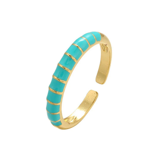 18k Gold Plated Brass Colorful Enamel