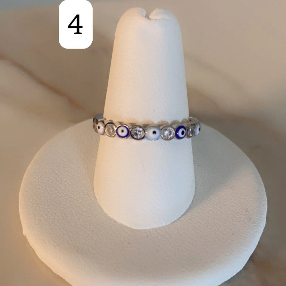 Evil Eye Silver Plated Ring