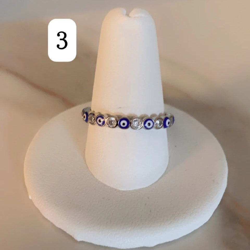 Evil Eye Silver Plated Ring