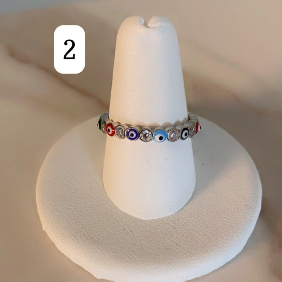 Evil Eye Silver Plated Ring
