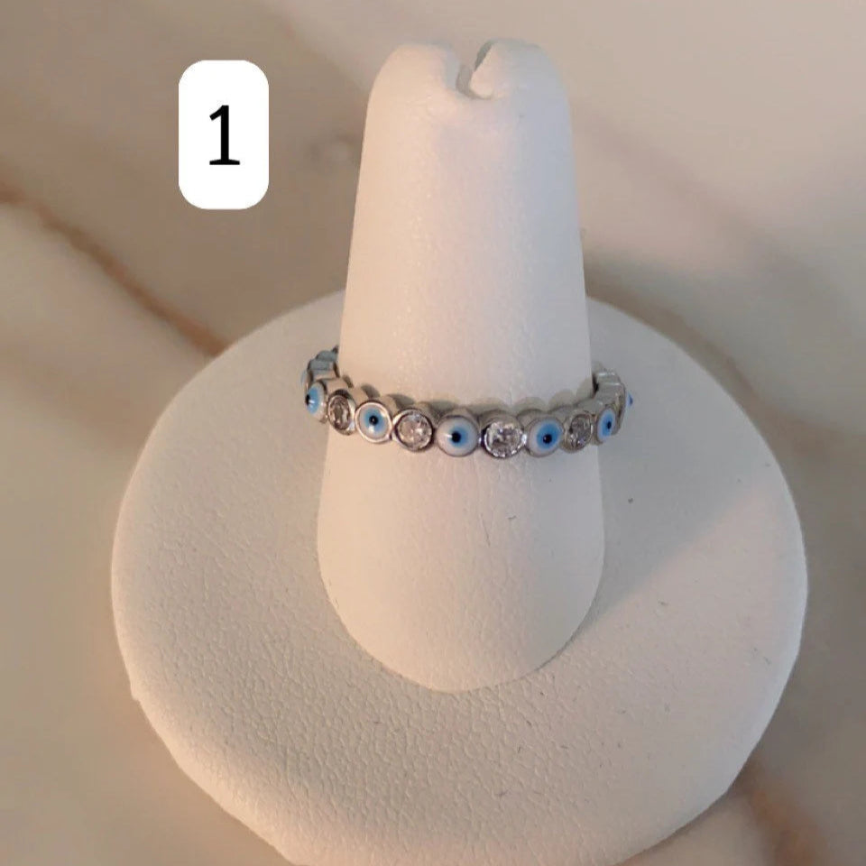 Evil Eye Silver Plated Ring