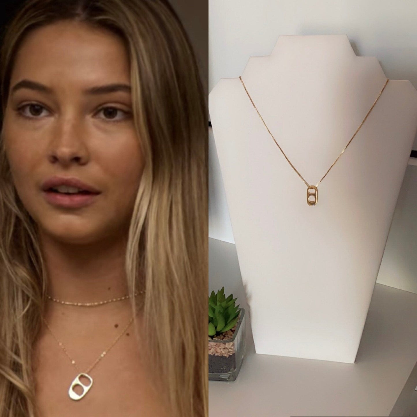 Sarah Cameron Inspired 18K Gold Plated Soda Tab Necklace Outer Banks Season 2