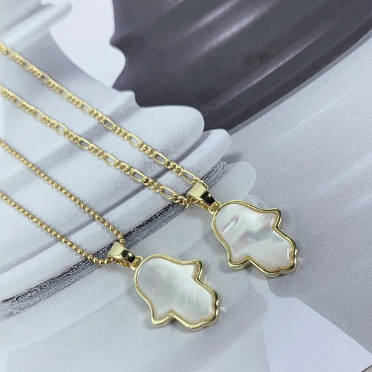 18K Gold Plated Mother Of Pearl Hamsa
