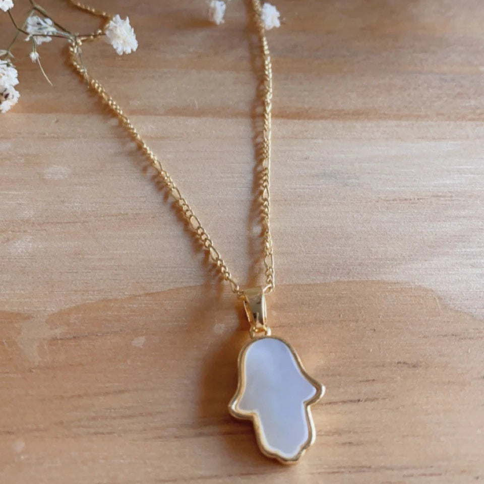 18K Gold Plated Mother Of Pearl Hamsa