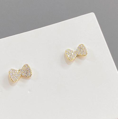 Gold Plated Bow Tassel Drop Earrings