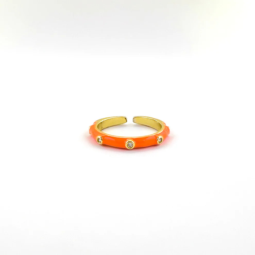 18k Gold Plated Enamel Ring