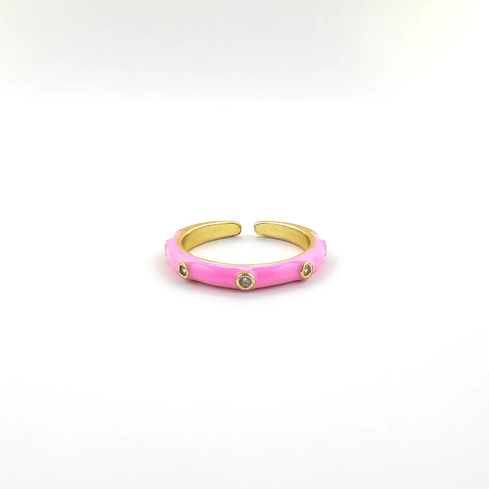 18k Gold Plated Enamel Ring