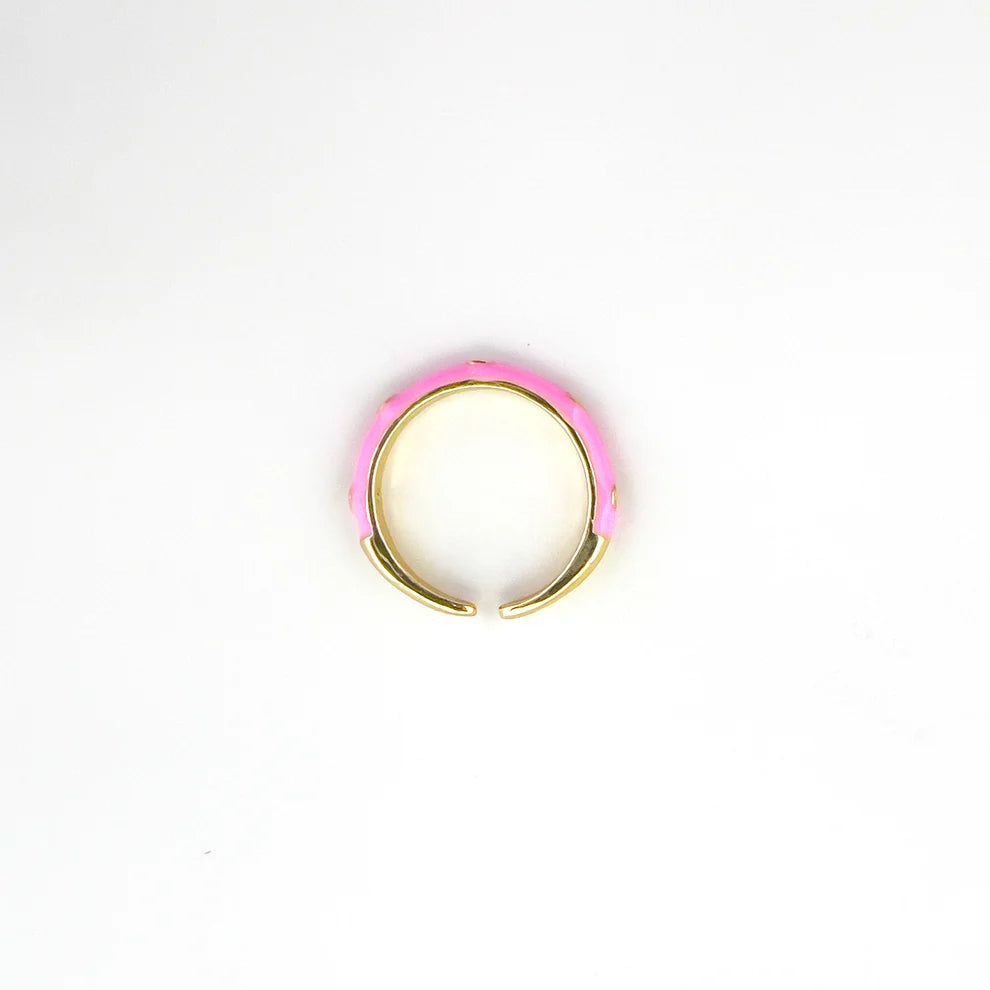 18k Gold Plated Enamel Ring