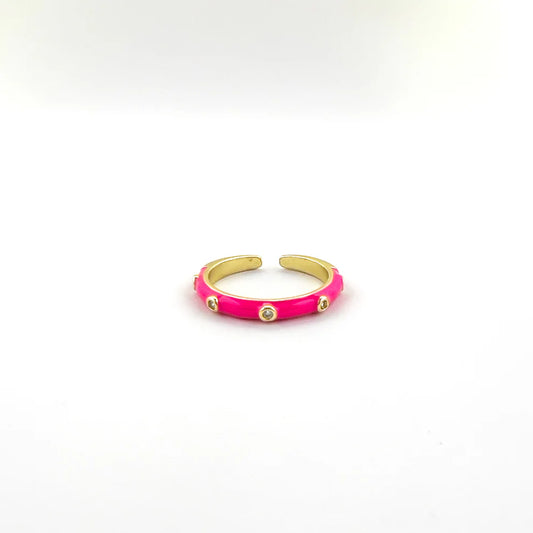 18k Gold Plated Enamel Ring