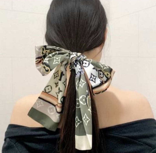 Double Side Silk Twill Scarf For The Hair & Bag