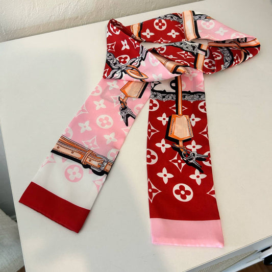 Double Side Silk Twill Scarf For The Hair & Bag