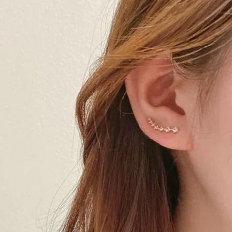 Gold Plated Brass Star Tassel Drop Earrings